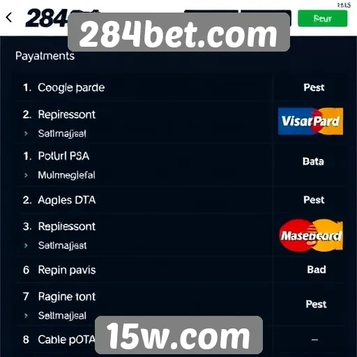 Métodos de pagamento disponíveis na 284bet